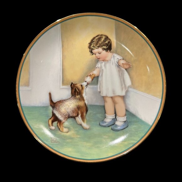 Vintage Bessie Pease Gutmann Porcelain Collector Plates, Child & Dog, Set of 4 - Picture 4 of 10